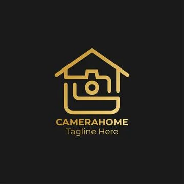 Camera home logo design. Stock Illustration