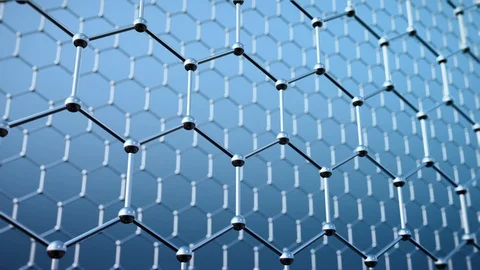 Camera horizontal truck on a defocused hexagonal metal structure loop Stock Footage 122372050