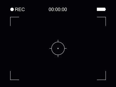 Camera horizontal viewfinder template on black background. Vector graphic design Stock Illustration