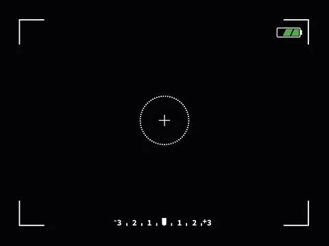 Camera horizontal viewfinder template on black background. Vector photo frame Stock Illustration