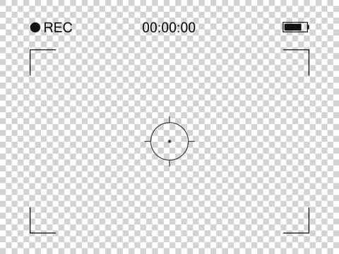 Camera horizontal viewfinder template on a transparent background. Vector Stock Illustration