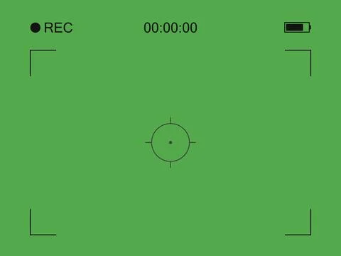 Camera horizontal viewfinder template. Video recording screen. Vector Stock Illustration