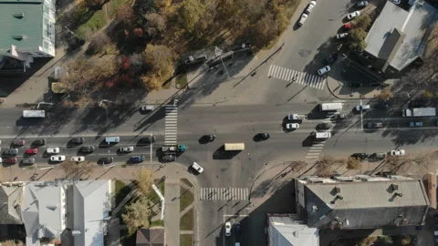 The camera hovered over the road. Stock Footage 100996263