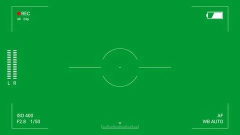 Camera HUD interface green screen layout Illustrazione stock