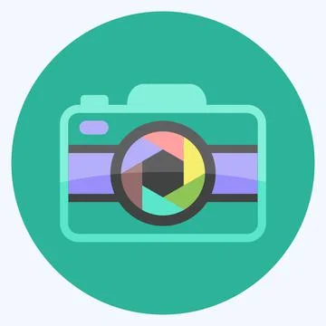 Camera I Icon in trendy flat style isolated on soft blue background 스톡 일러스트