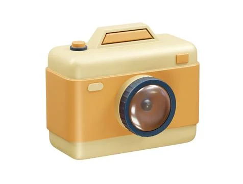 Camera icon 3d rendering illustration Stockillustratie