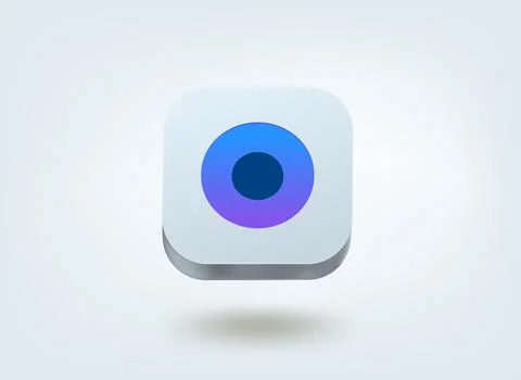 Camera icon. 3d vector mobile application icon Stock Illustration