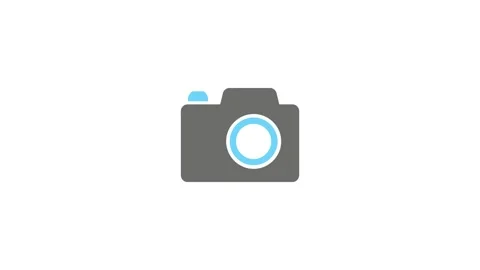 Camera icon 4k animated on white background Stock Footage 312101139