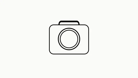 Camera icon animation with line design. Camera icon digital photography sym.. Stock Footage 337617340