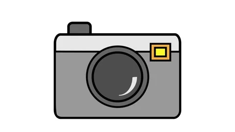 Camera icon animation video on white background - 4k animated video Stock Footage 163559699