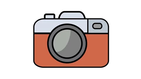 Camera icon animation video on white background - 4k animated video Stock Footage 163601805
