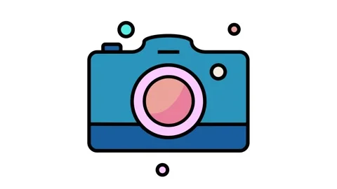 Camera icon animation video on white background - 4k animated video Stock Footage 163621217