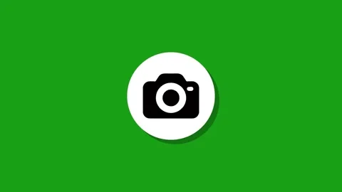 Camera icon appearing on green screen with shadow effect motion graphic 스톡 동영상 327762476