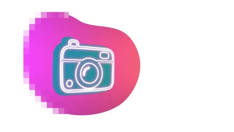 The camera icon. Appliances. Animation. Colored background. Stock Footage 262229963