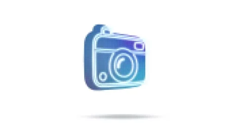 The camera icon. Appliances. Animation. White background. Video stock 262229992