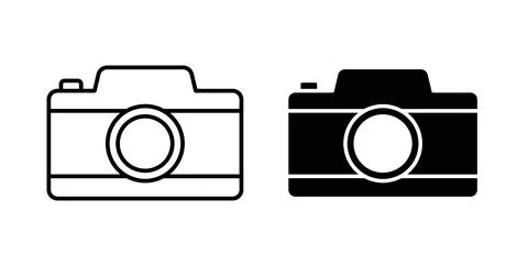 Camera icon in black and white. vector icon pack for websites 스톡 일러스트