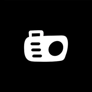 Camera Icon On Black Background. Black Flat Style Vector Illustration Illustrazione stock