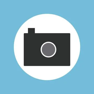 The camera icon is black for use in web design Stock Illustration