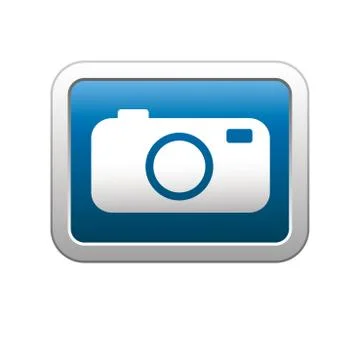 Camera icon on blue Stock Illustration
