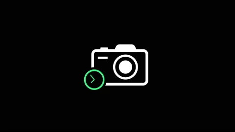 Camera icon with clock sign. Video stock 231987643