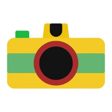 Camera Icon in Color Fill. Flat Style. Isolated on White Background Stock Illustration