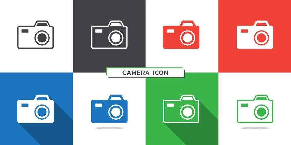 Camera icon on colored background Stock Illustration