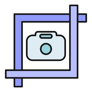 Camera icon in cropping frame for editing Stock Illustration