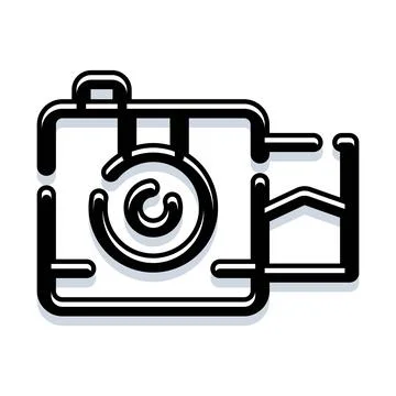Camera icon design with modern line art style Stock Illustration