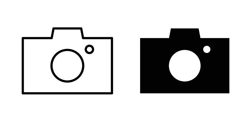 Camera icon for design projects and web UI 스톡 일러스트