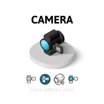 Camera icon in different style Stock Illustration