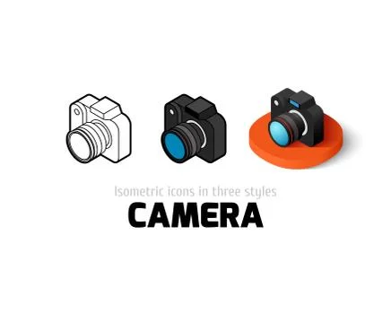 Camera icon in different style Stock Illustration