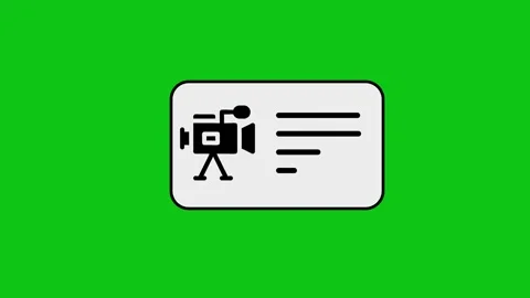 Camera icon on digital form animated on green background for professional v.. Stock Footage 346496633