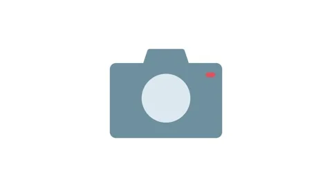 Camera icon displayed on a solid black background. Stock Footage 332984105