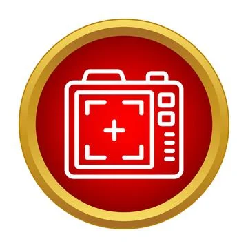 Camera icon displaying focus frame in red circle Stock Illustration