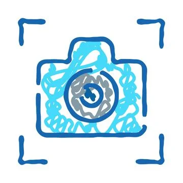 Camera icon doodle art capturing digital imaging Stock Illustration