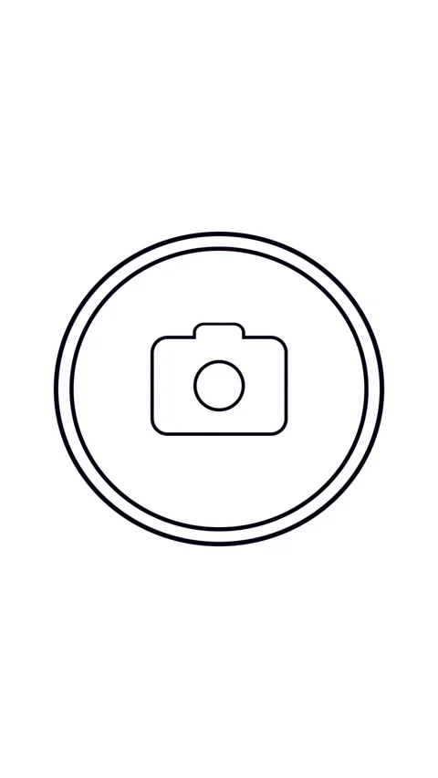 Camera icon drawing animation on white background professional footage line.. Stock Footage 338210447