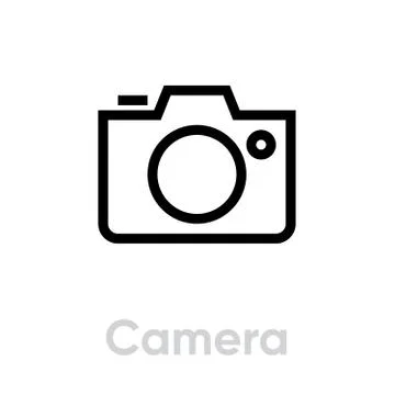 Camera Icon. Editable Vector Outline. 스톡 일러스트