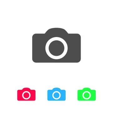 Camera icon flat Stock Illustration