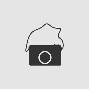 Camera icon flat. Stock Illustration