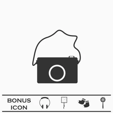 Camera icon flat. Stock Illustration
