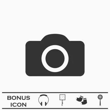 Camera icon flat Stock Illustration