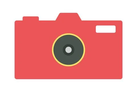 Camera icon, flat photo camera vector isolated. Modern simple snapshot photog Stock Illustration