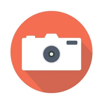 Camera icon, flat photo camera vector isolated. Modern simple snapshot photog Stock Illustration