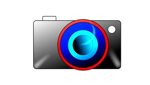 Camera icon, flat photo vector isolated. Modern photography sign. illustration. Stock Illustration