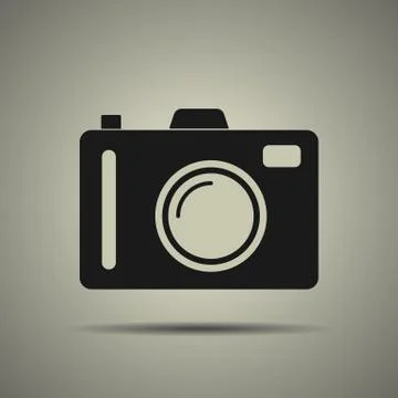 Camera icon in flat style isolated on grey background Stock Illustration