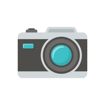 Camera icon in flat style. Photography vector illustration on isolated back.. Stock Illustration