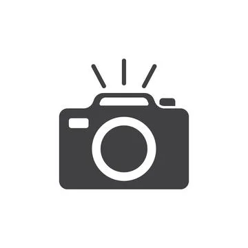 Camera icon in flat style. Photography vector illustration on isolated back.. Stock Illustration