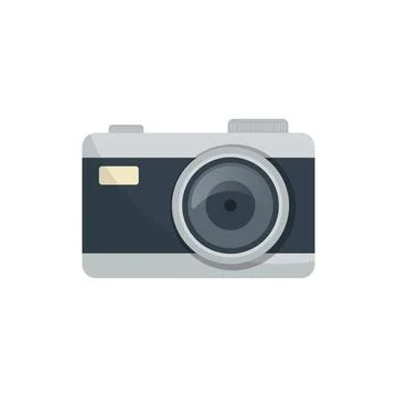 Camera icon in flat style. Photography vector illustration on isolated back.. Stock Illustration