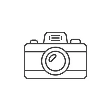 Camera icon in flat style. Photography vector illustration on isolated back.. Illustrazione stock
