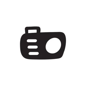 Camera Icon In Flat Style Vector For Apps, UI, Websites. Black Icon Vector Il Stock Illustration